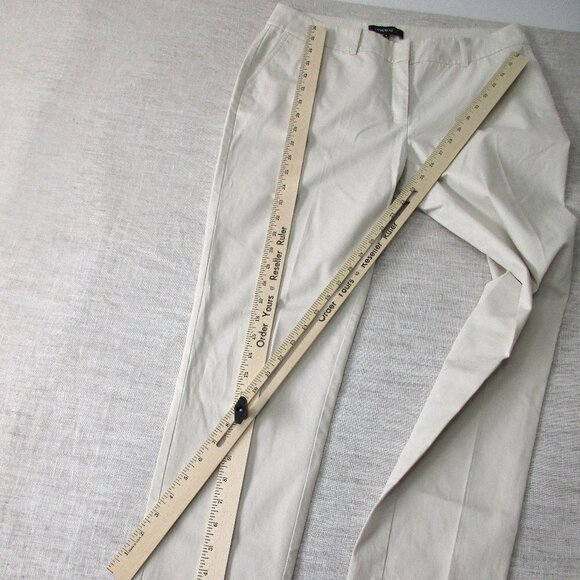 Lafayette 148 Dress Pant Womens Size 8 Cream Slash Pocket High Rise Cotton Blend - Picture 5 of 8